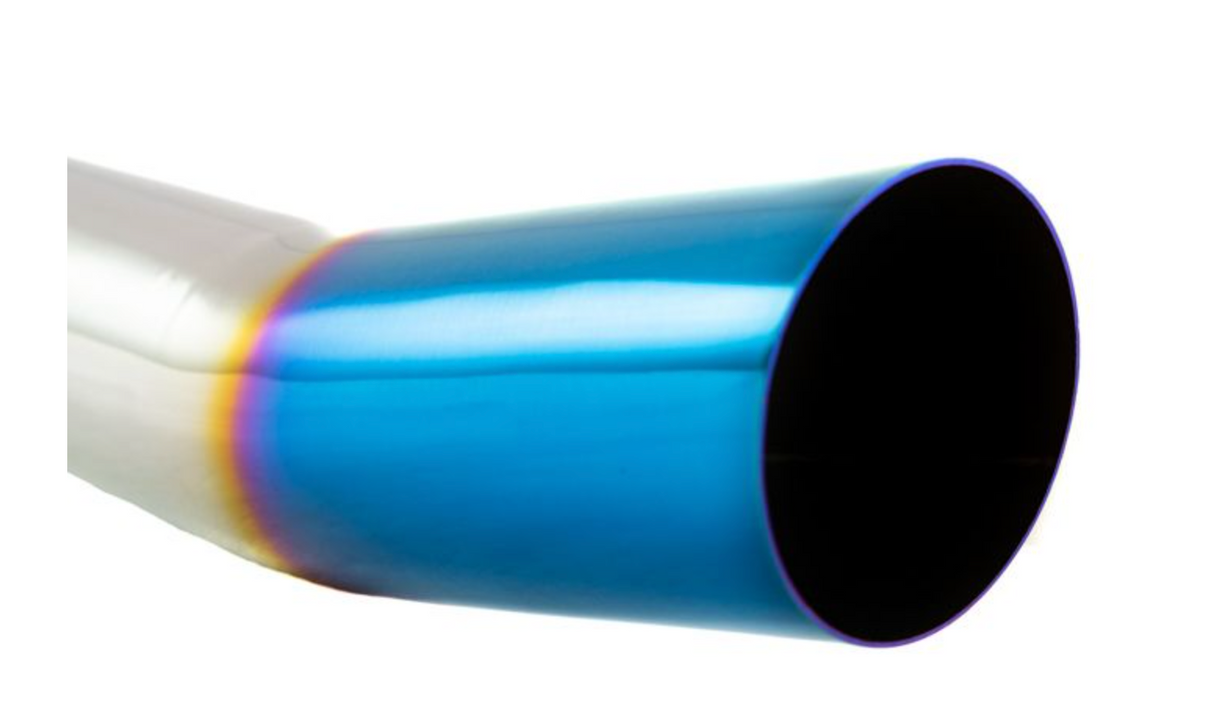 Megan Racing® Universal 3" to 4" VIP Exhaust Tips "Blast Pipes" Style - Single - Angled - Blue Tip