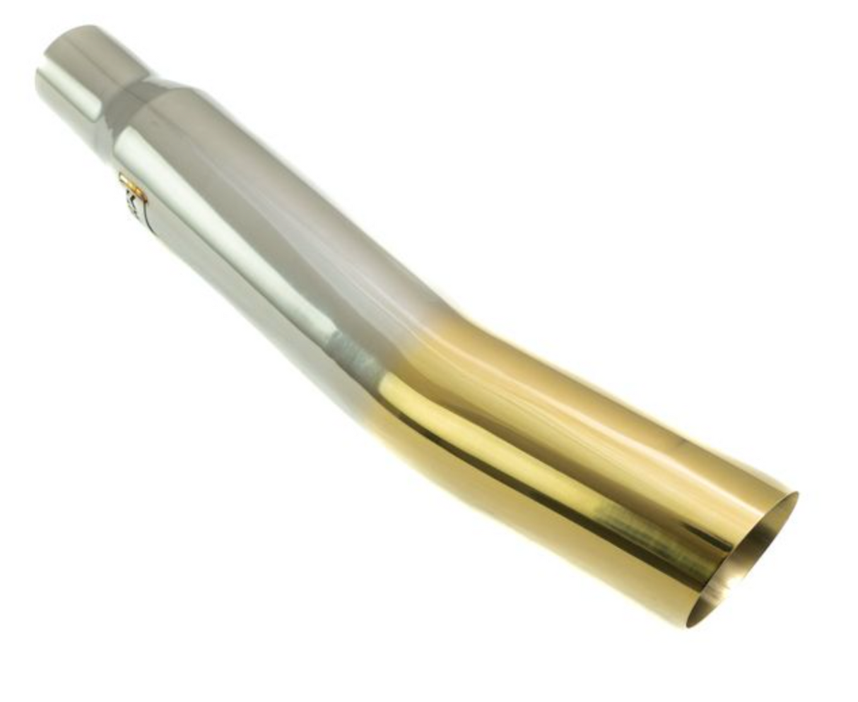 Megan Racing® Universal 3" to 4" VIP Exhaust Tips "Blast Pipes" Style - Single - Angled - Gold Tip