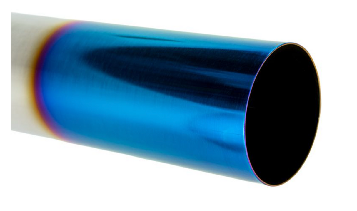 Megan Racing® Universal 3" to 4" VIP Exhaust Tips "Blast Pipes" Style - Single - Straight - Blue Tip