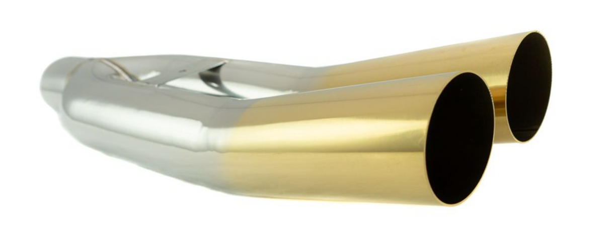 Megan Racing® Universal 3" VIP Exhaust Tip "Blast Pipe" Style (weld-on) - Angled - Gold Tip