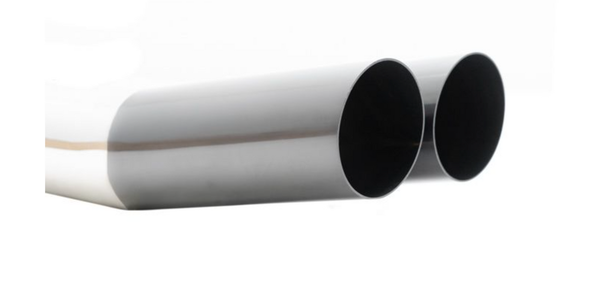 Megan Racing® Universal Dual 3" VIP Exhaust Tip "Blast Pipe" Style (weld-on) - Angled Cut - Black Chrome Tip