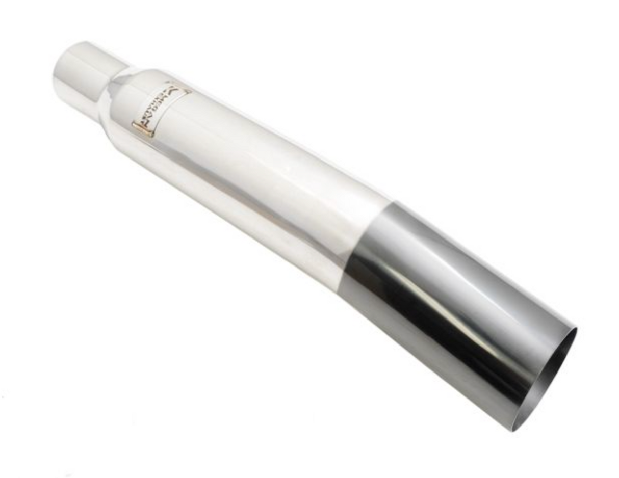 Megan Racing® Universal 3" to 4" VIP Exhaust Tips "Blast Pipes" Style - Single - Angled - Black Chrome Tip