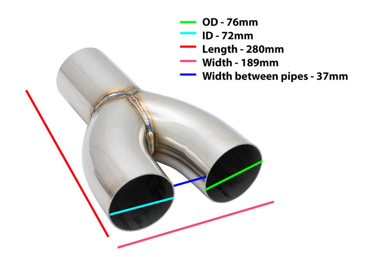Megan Racing® Universal Exhaust Y-Tube 76mm (3")