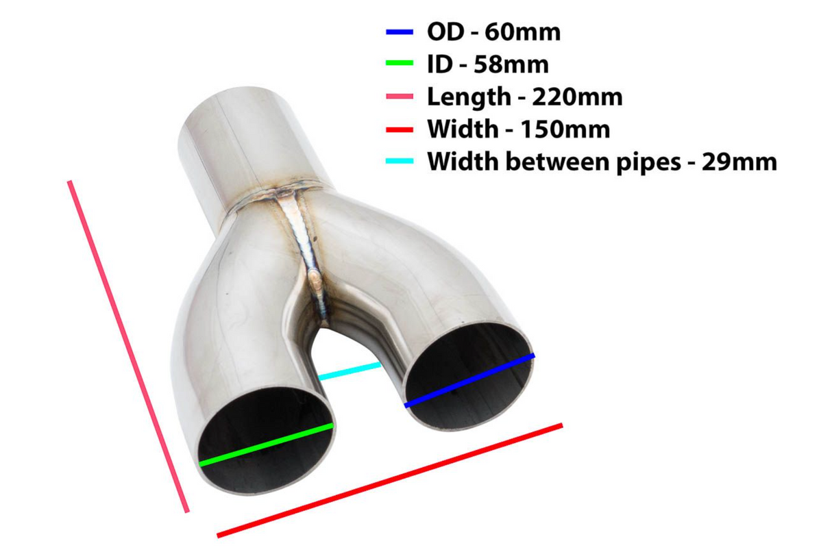 Megan Racing® Universal Exhaust Y-Tube 60mm