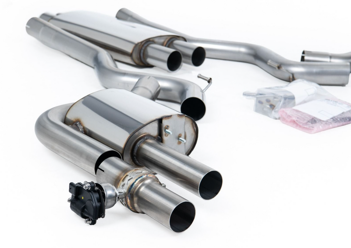 Milltek® Ford Mustang EcoBoost S650 304SS 3" Valved/Resonated Cat-Back Exhaust with Quad 4" OD Tips