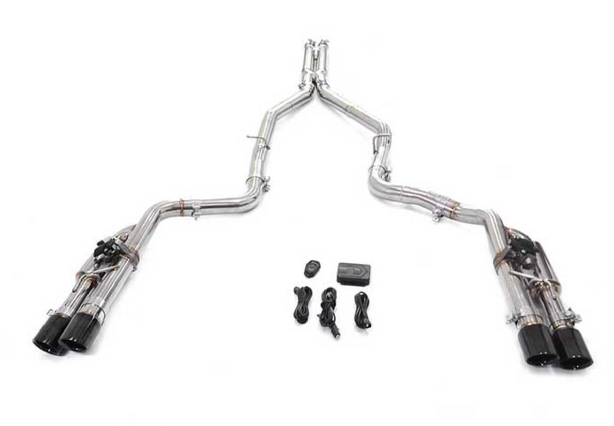 King Racing® (15-23) Dodge Challenger SRT 304SS 3" Valved Cat-Back Exhaust with Quad 4" OD Tips