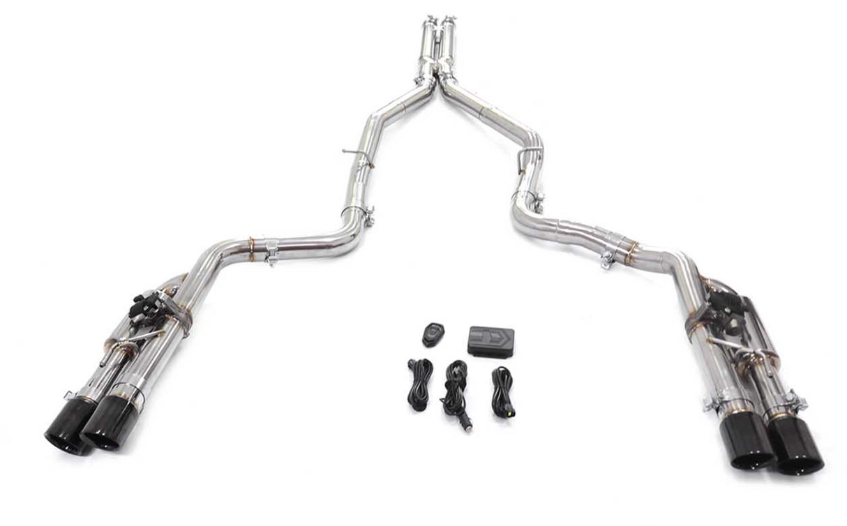 King Racing® (15-23) Dodge Charger SRT 304SS 3" Valved Cat-Back Exhaust with Quad 4" OD Tips