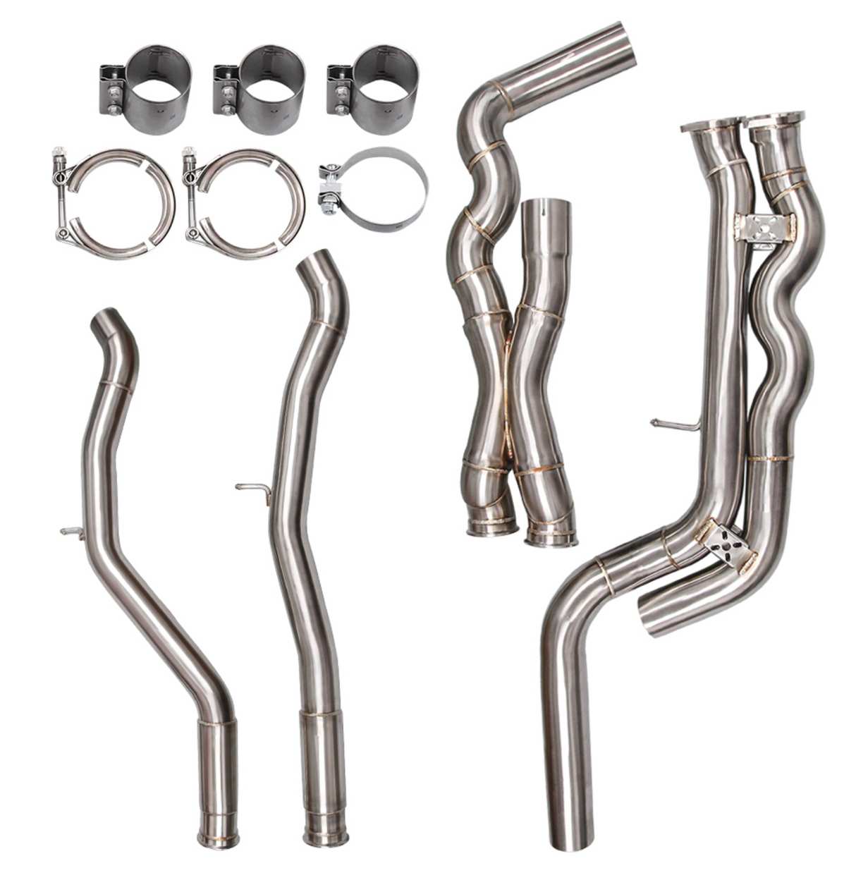 King Racing® (14-21) BMW M2C/M3/M4 F8x S55B30 304SS 3" Catless Exhaust Mid-Pipes