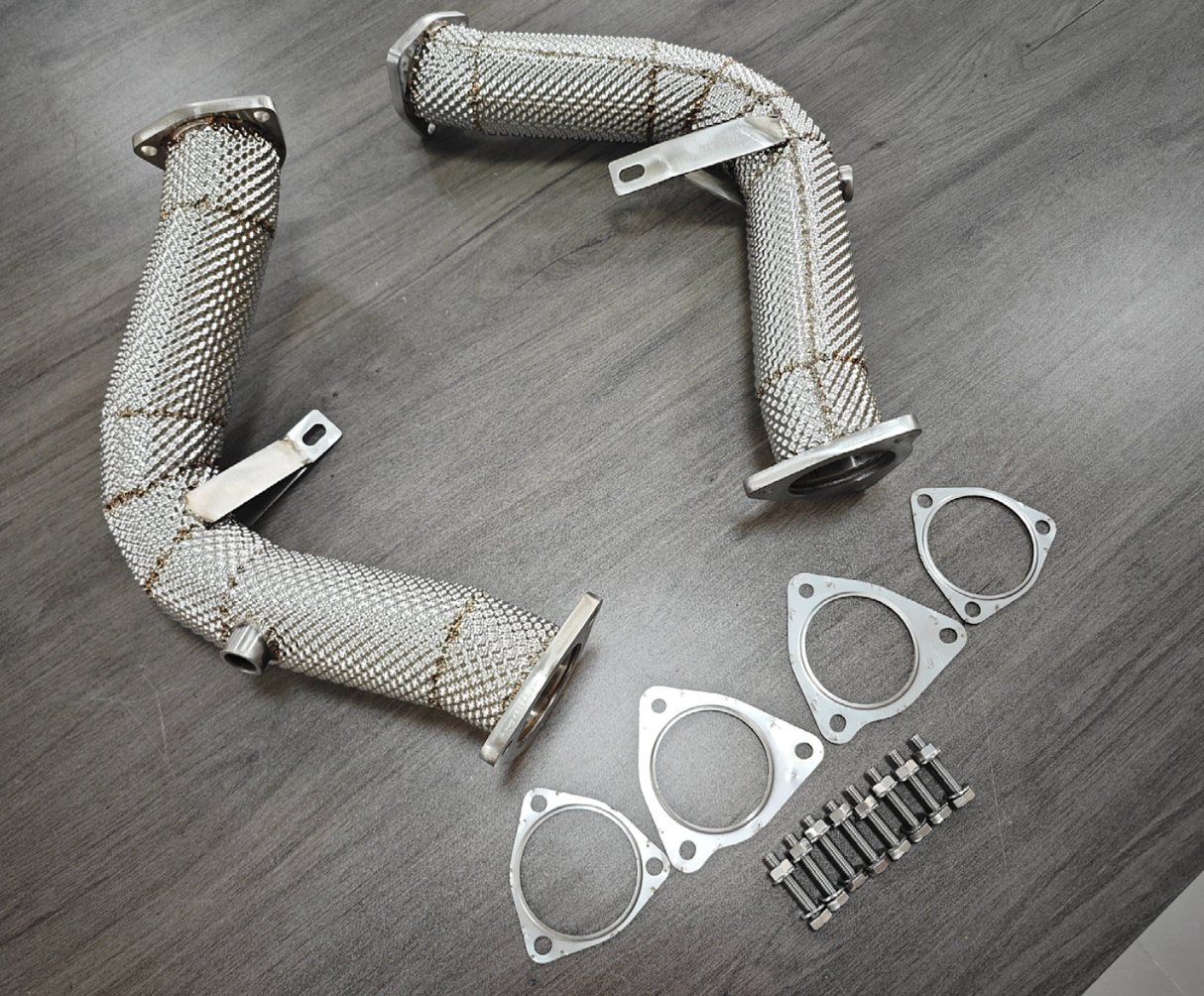 King Racing® (16+) Audi S4/S5/A6/A7/A8/Q5/SQ5 304SS 3" Catless Exhaust Downpipe with Heat Wrap Layer