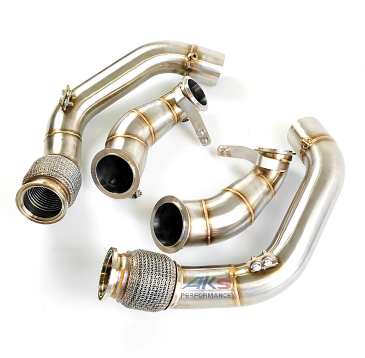 King Racing® (18+) BMW M5/M8 F9x S63B44 304SS 3" Catless Exhaust Downpipe Set