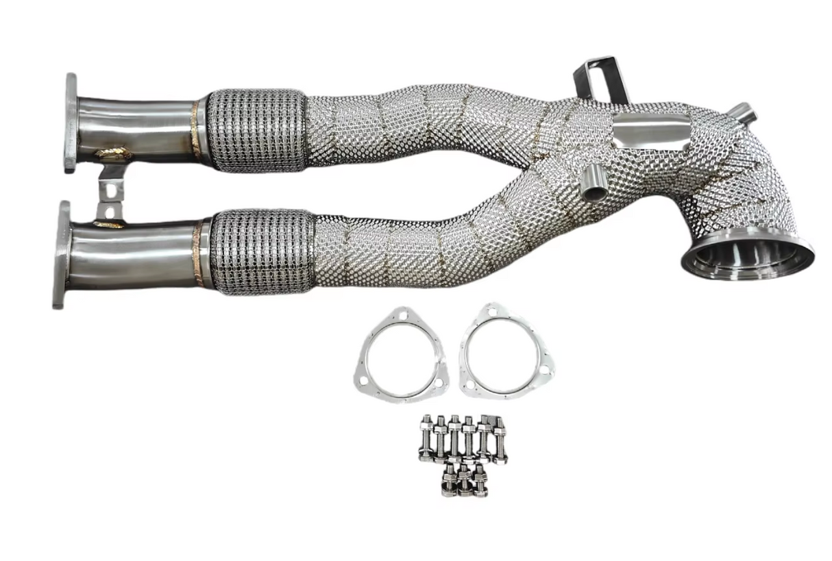 King Racing® (15-23) Audi TTRS/RS3 2.5L 304SS 3" Catless Exhaust Downpipes with Heat Wrap Layer