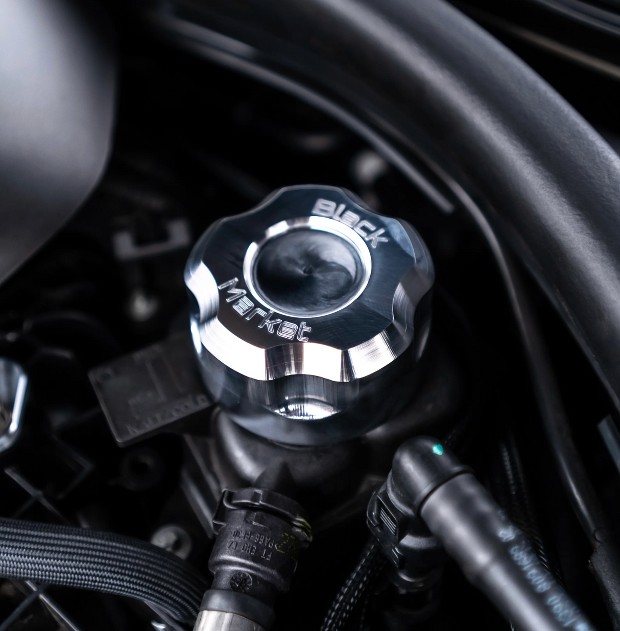 Black Market Race (14-21) BMW M2/M3/4 F8x B58B30 Billet Coolant Reservoir Cap Set