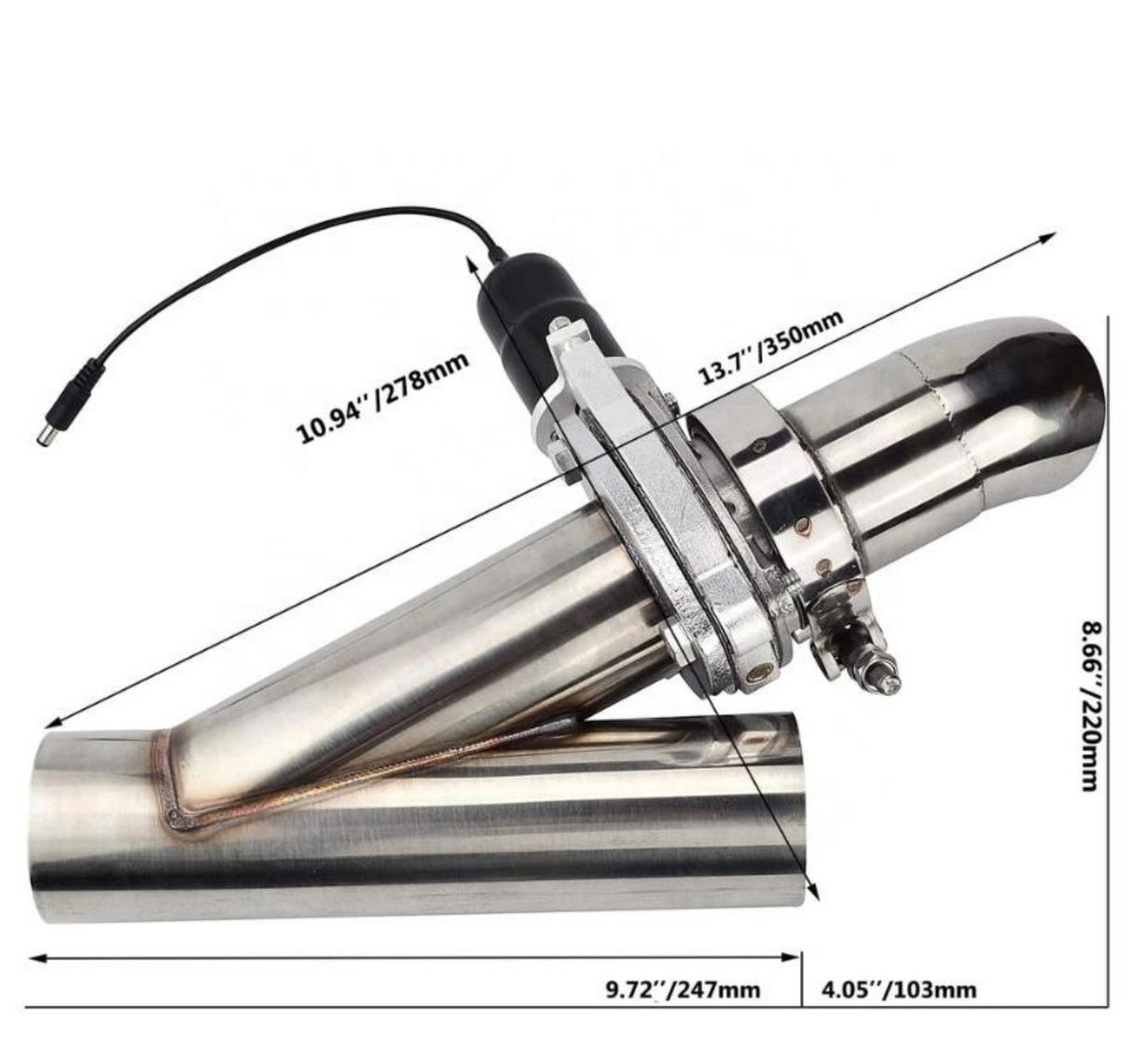 King Racing® 3" Dual Electric Exhaust Cutout Kit with Remote Switch