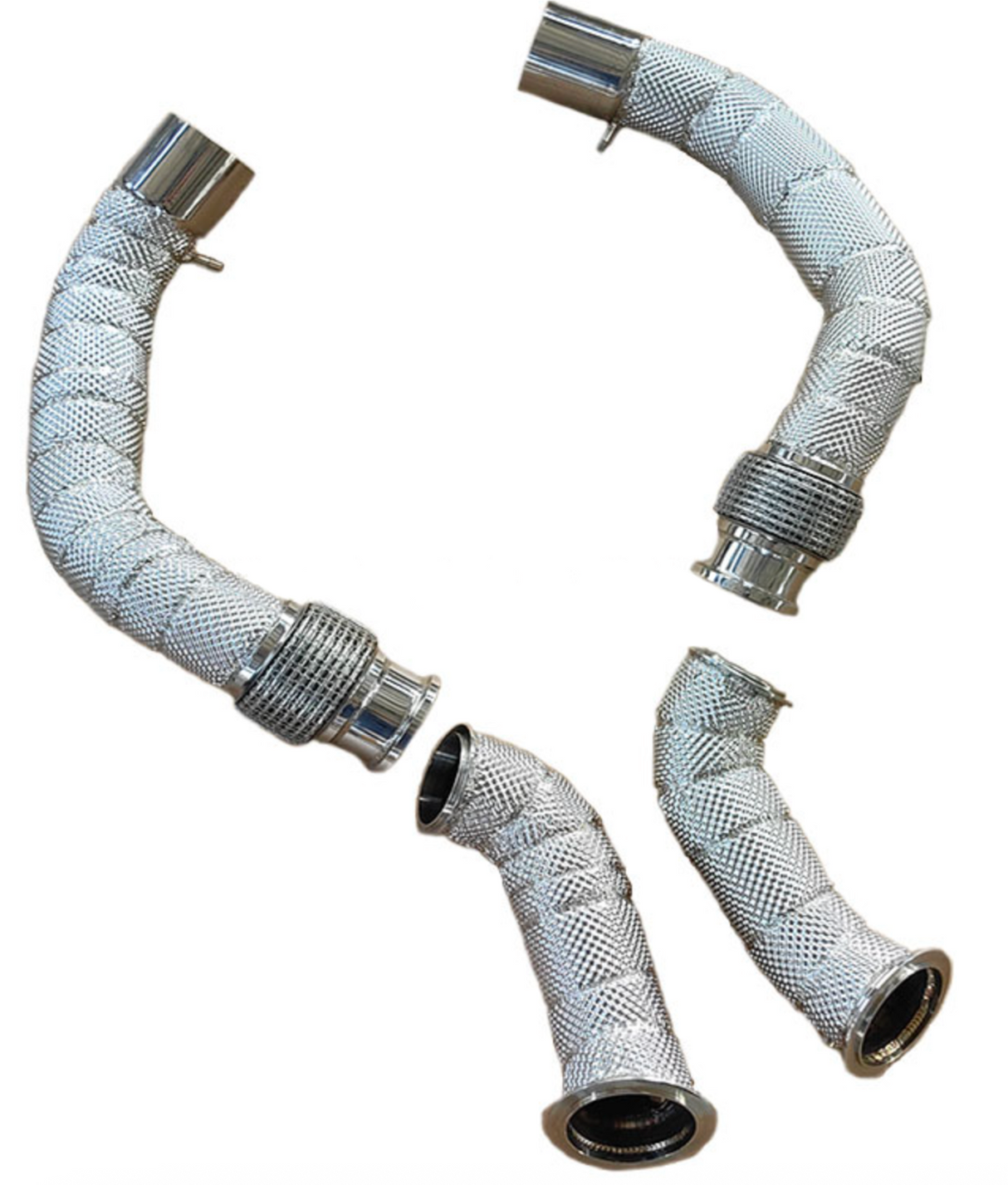 Kingman Speed® (17-23) BMW M5 F90 S63B44 304SS 3" Catless Downpipes with Heat Wrap Layer