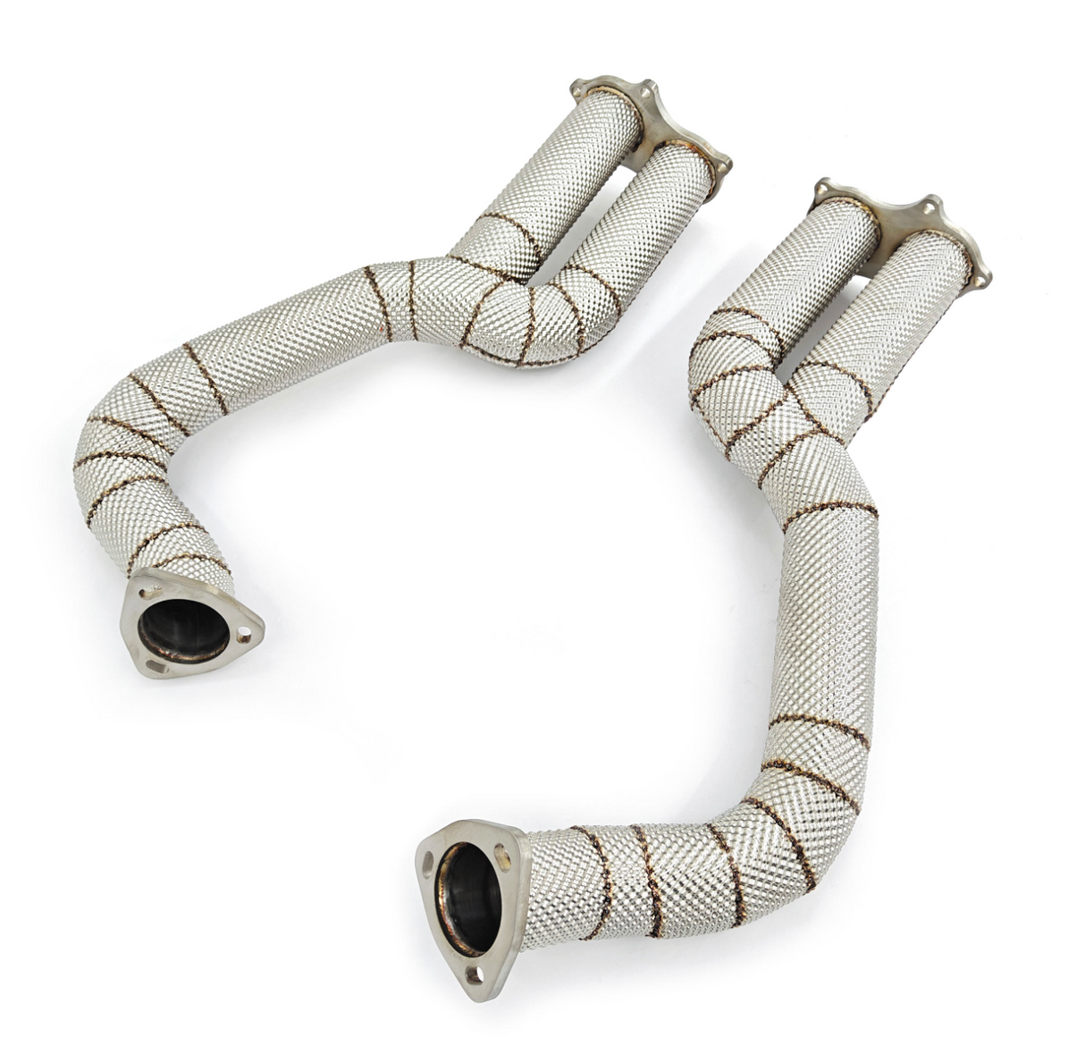 Kingman Speed® (20+) Porsche 718 Cayman/Boxster 4.0L 304SS 3" Catless Down Pipes with Heat Wrap Layer