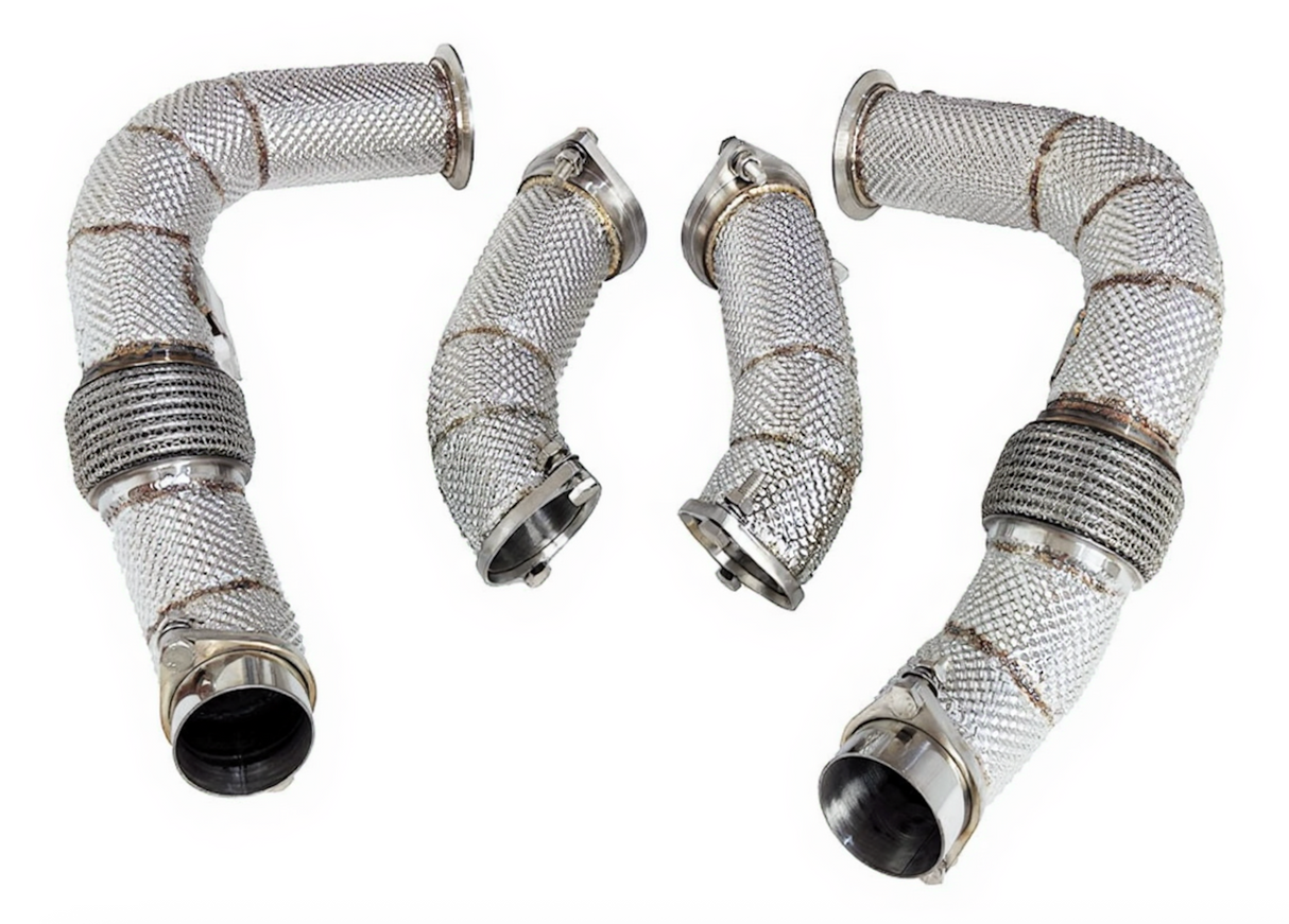 Kingman Speed® (23+) BMW XM S68B44 304SS 3" Catless Down Pipes with Heat Wrap Layer