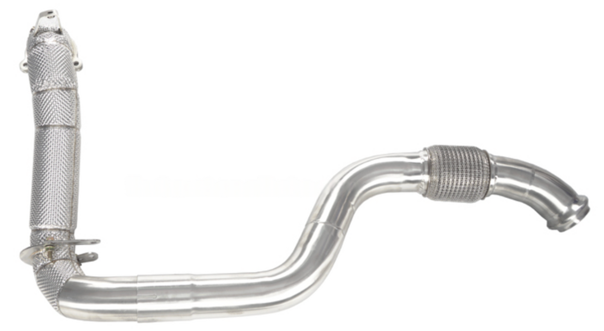 Kingman Speed® (12-19) Mercedes 1.6L/2.0L M270 304SS 3" Catless Down Pipe with Heat Wrap Layer