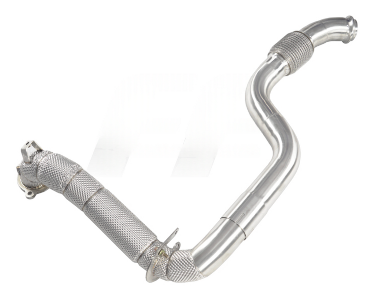 Kingman Speed® (12-19) Mercedes 1.6L/2.0L M270 304SS 3" Catless Down Pipe with Heat Wrap Layer