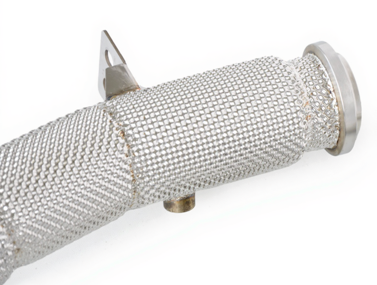 Kingman Speed® (15-21) Mercedes AMG C450/C43 M276 304SS 3" Catless Down Pipe with Heat Wrap Layer