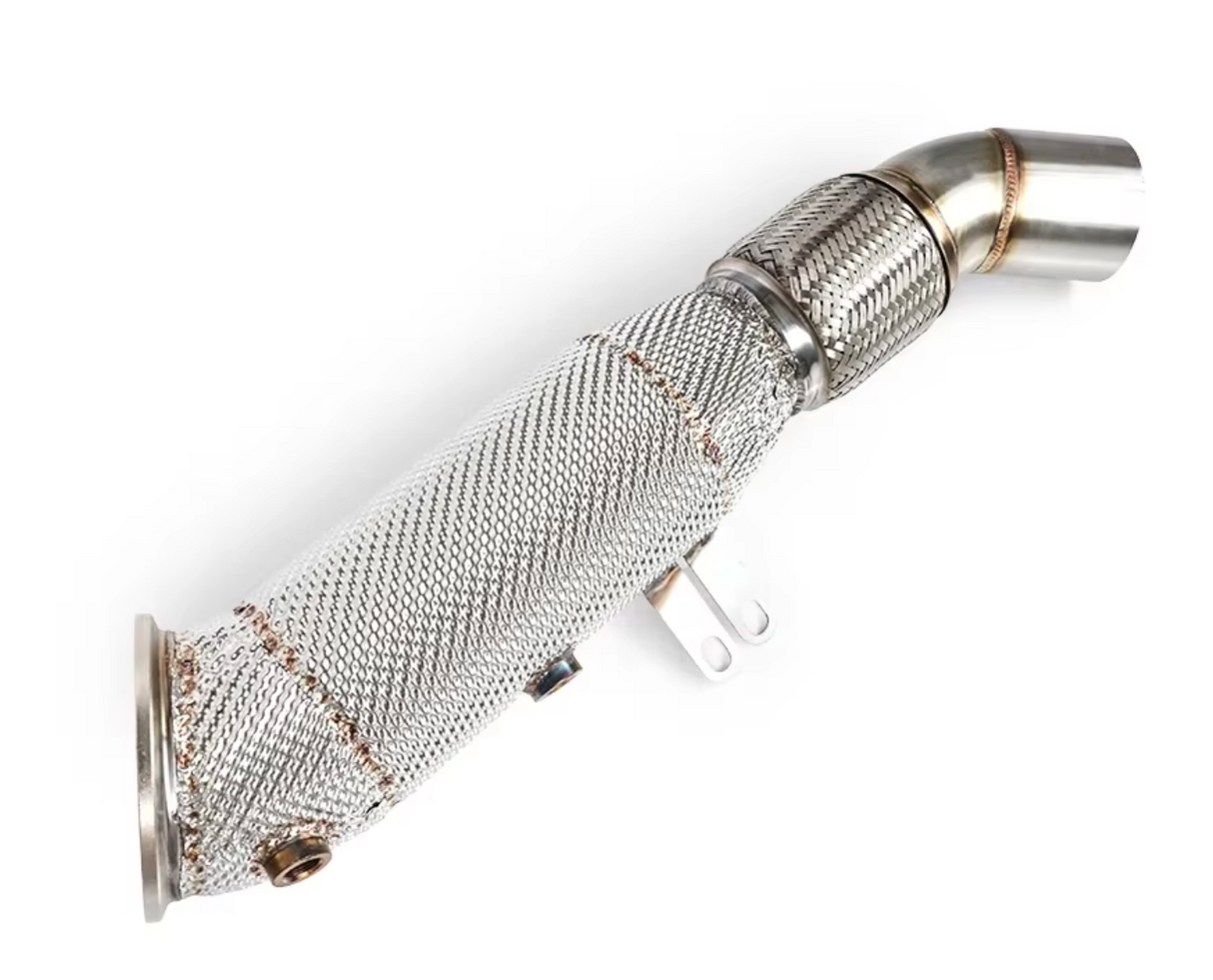19+ BMW 840i G15 B58B30 Exhaust Down Pipe with Heat Wrap Layer