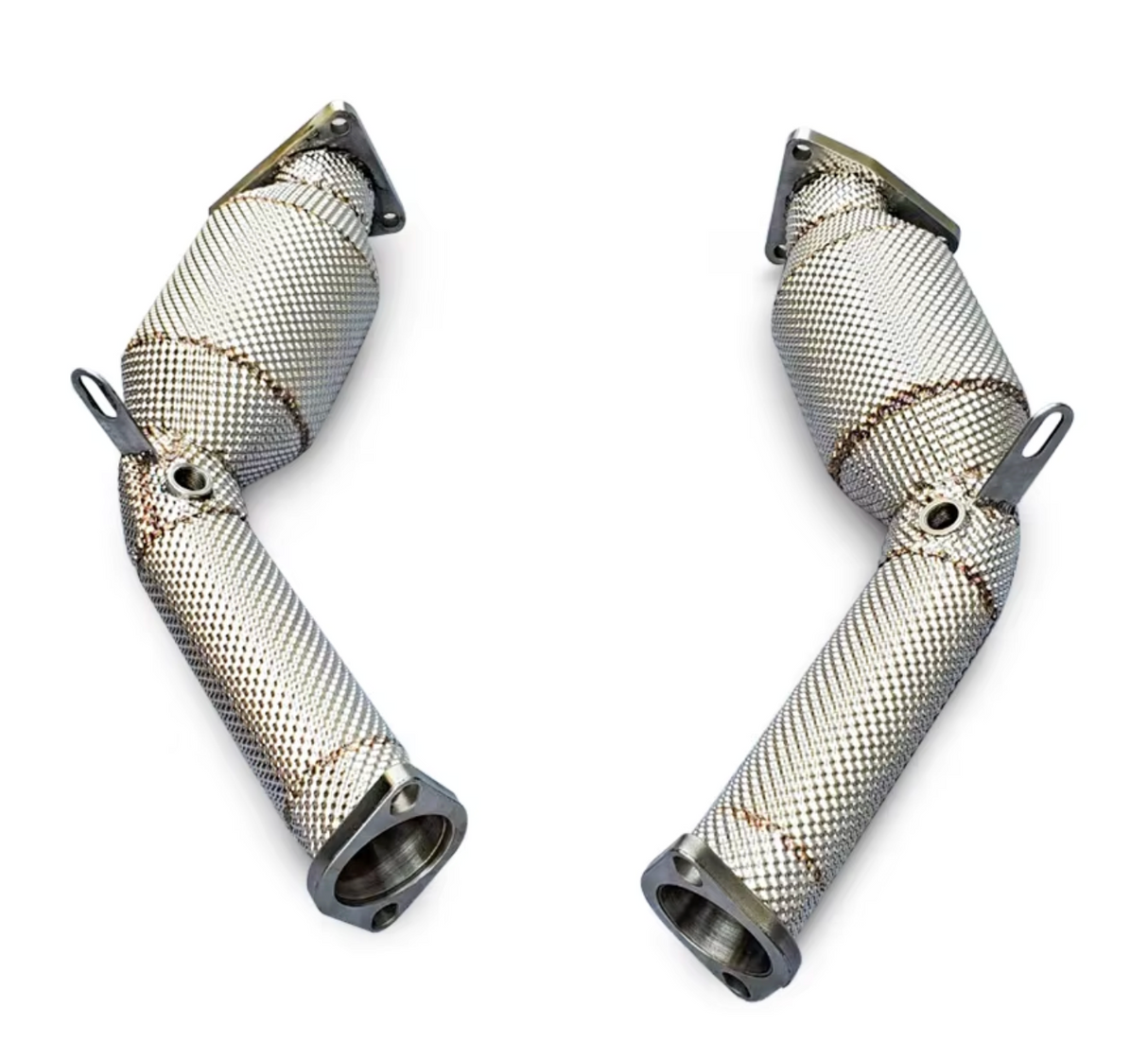 Kingman Speed® 370Z/G37/FX37/QX50/QX70 3.7L 304SS 3" Exhaust Down Pipes with Heat Wrap Layer