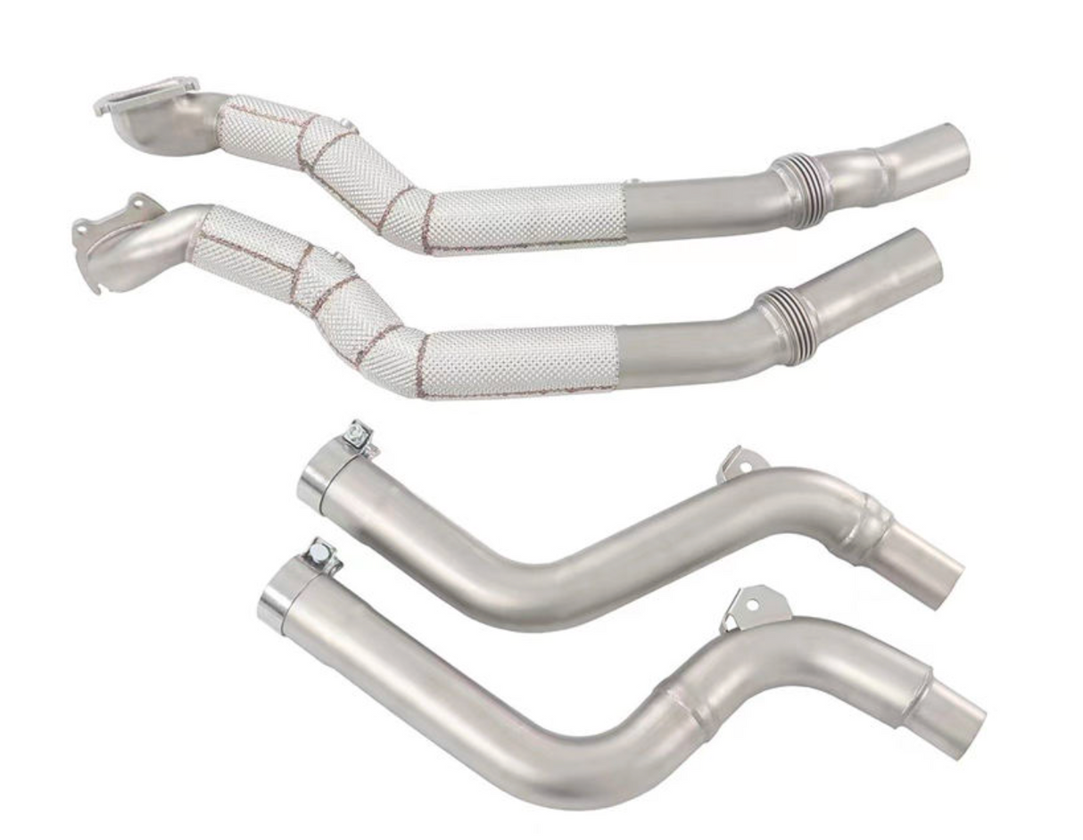 Kingman Speed® (15-23) Dodge Challenger 3.6L 304SS 3" Catless Mid-Pipes with Heat Wrap Layer