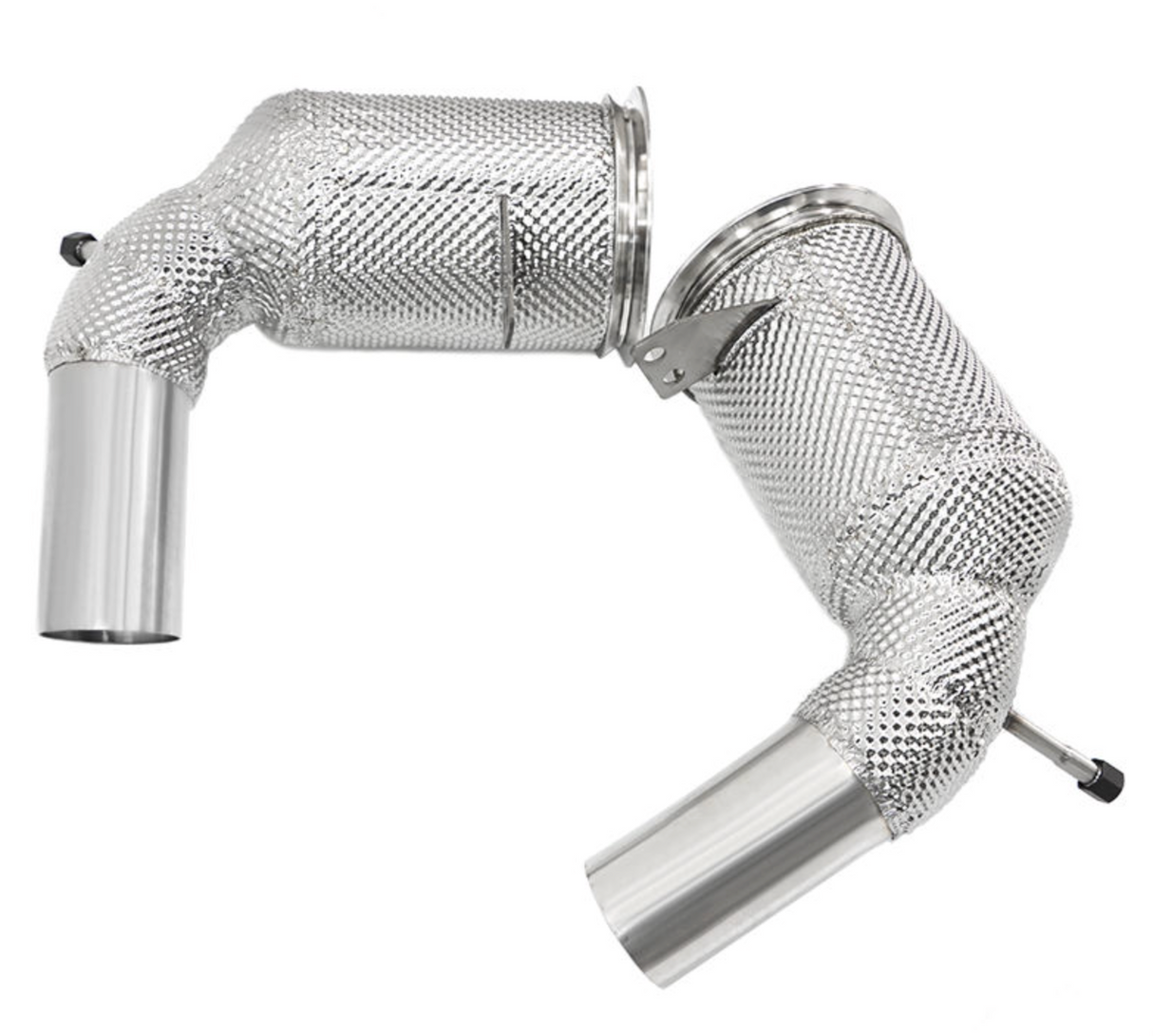 Porsche 911 992.1 Carrera/Targa 3.0L Catless Exhaust Down Pipes with Heat Wrap Shield