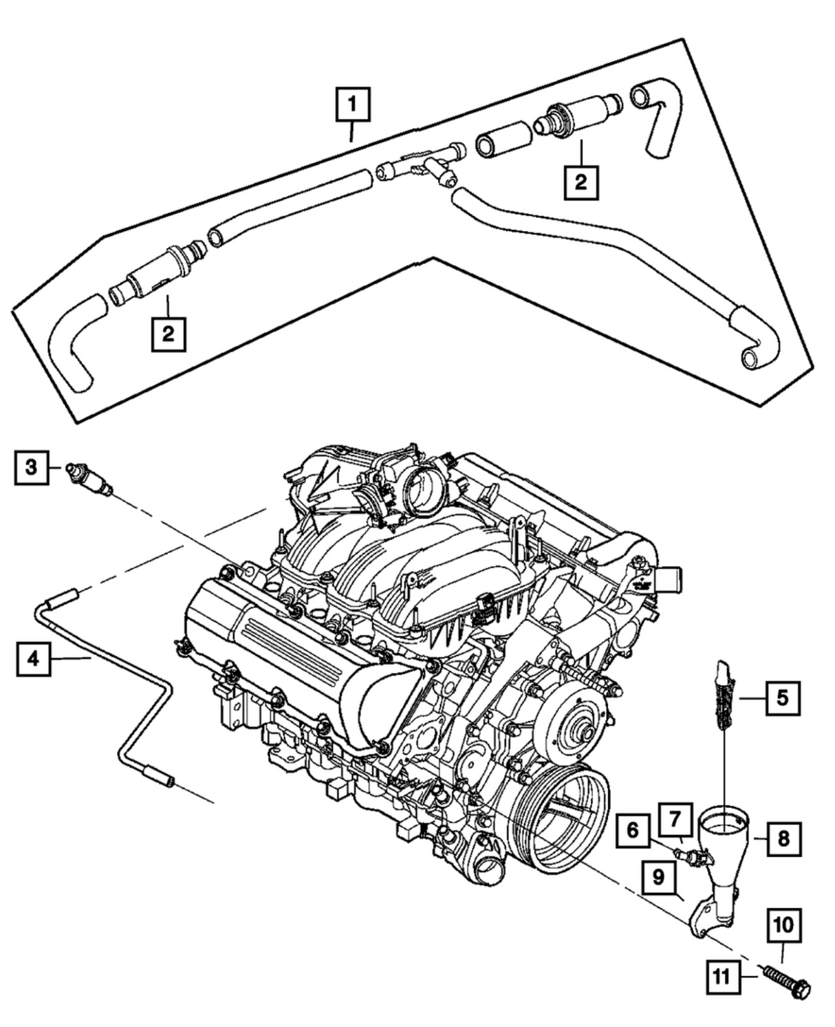 Mopar® #53032800AA (01-06) Mopar 3.7L/4.7L PCV Crankcase Ventilation Valve