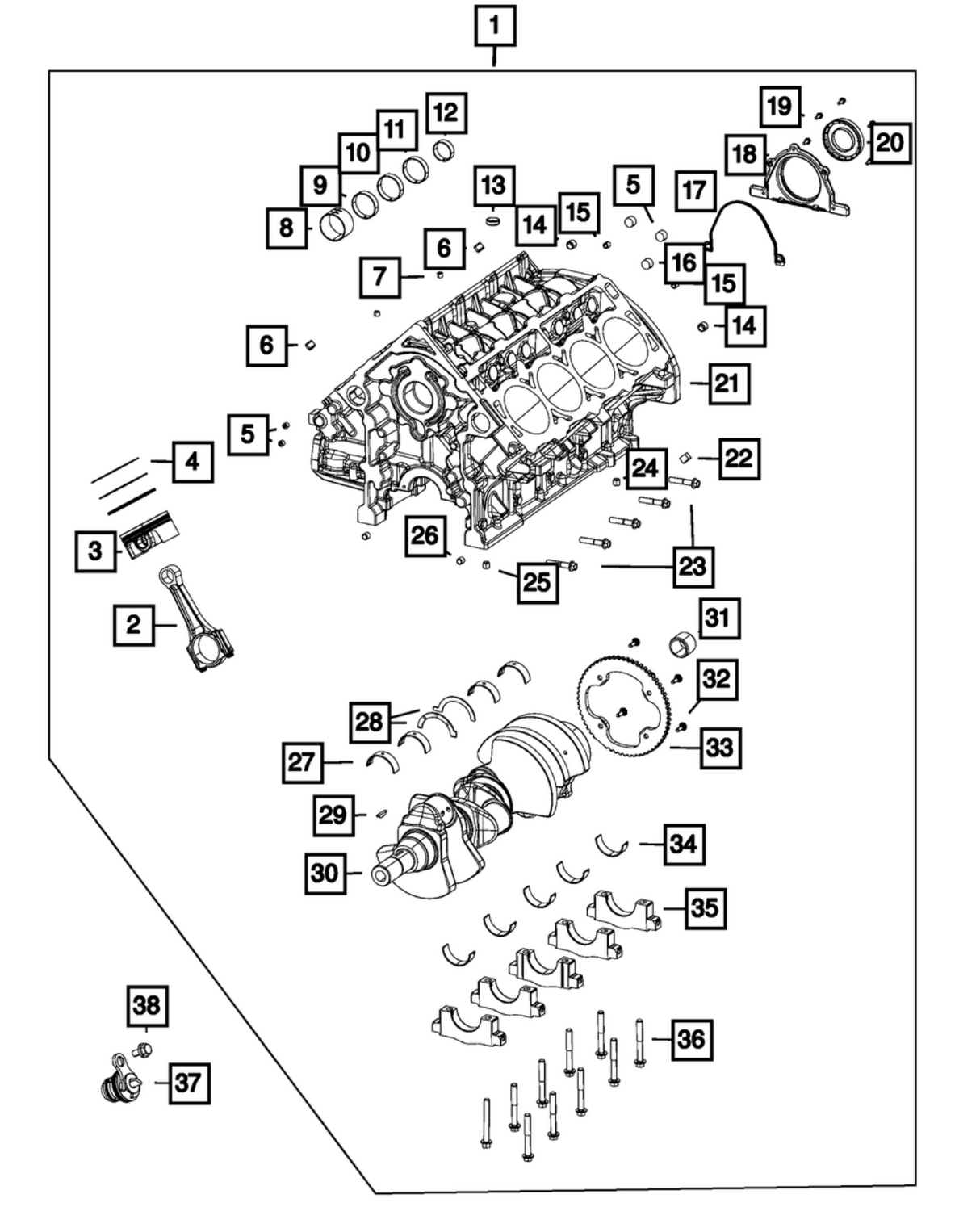 Mopar 4893356AA 300/Challenger/Charger 5.7L VVT OEM Crankshaft