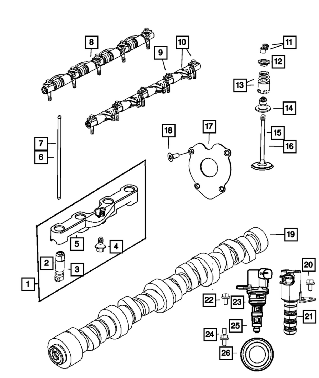 Mopar 53022372AA 300/Challenger/Charger 5.7L VVT OEM Camshaft
