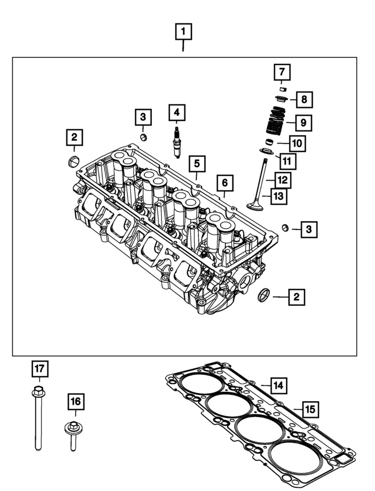 Mopar® #53022088AD (09-26) Mopar 5.7L HEMI Left Cylinder Head Exhaust Valve