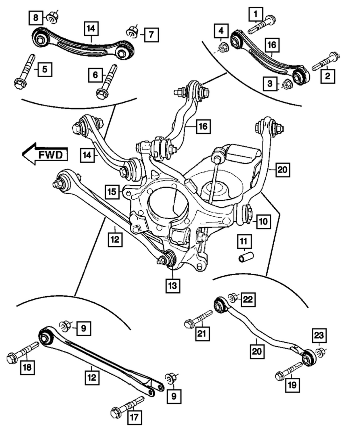 Mopar® #4854458AH (18-23) 300/Challenger/Charger OEM Rear Passenger Steering Knuckle