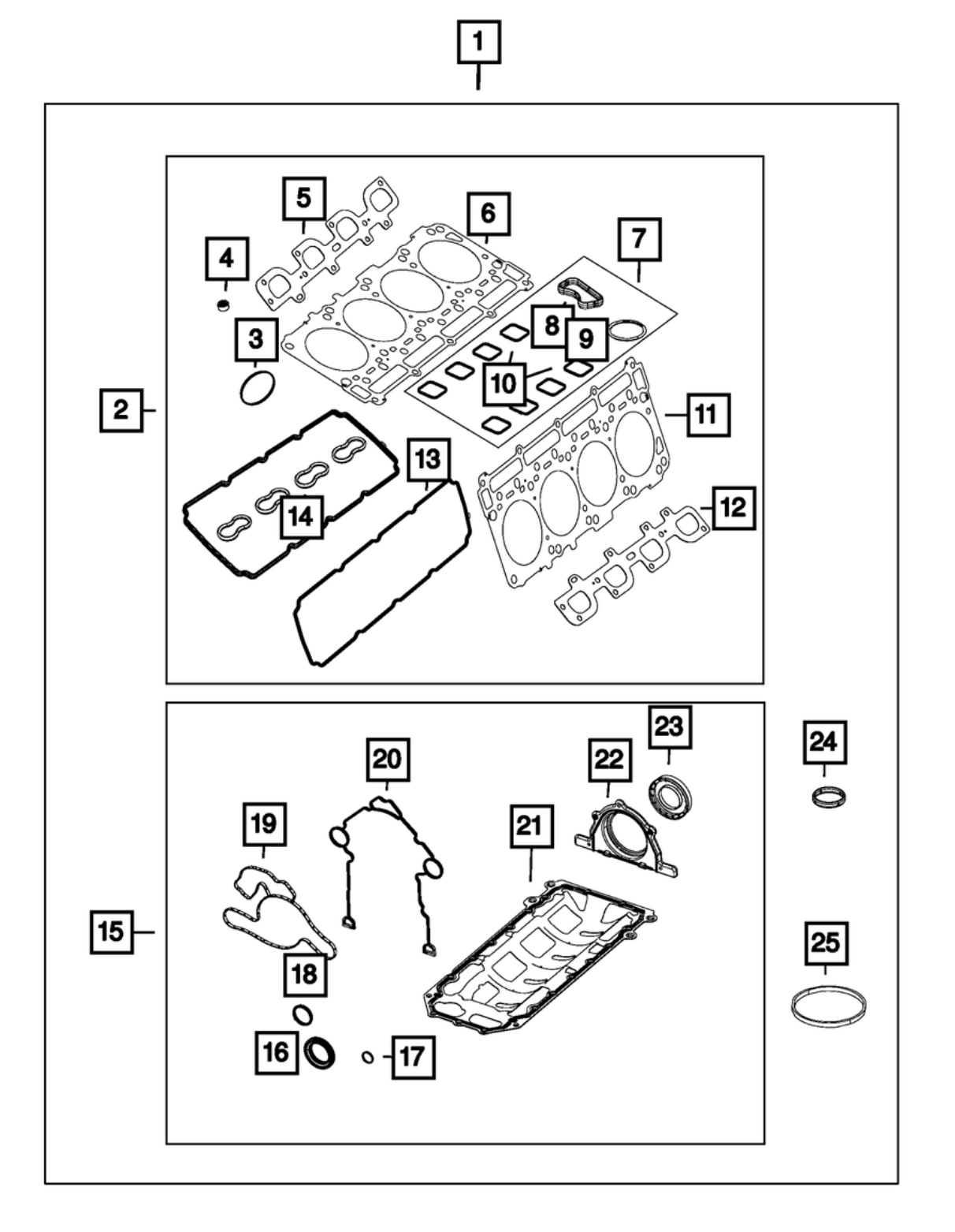 Mopar® #5114179AB (09+) GEN III HEMI 5.7L/6.2L/6.4L OEM Valve Cover Gasket Set