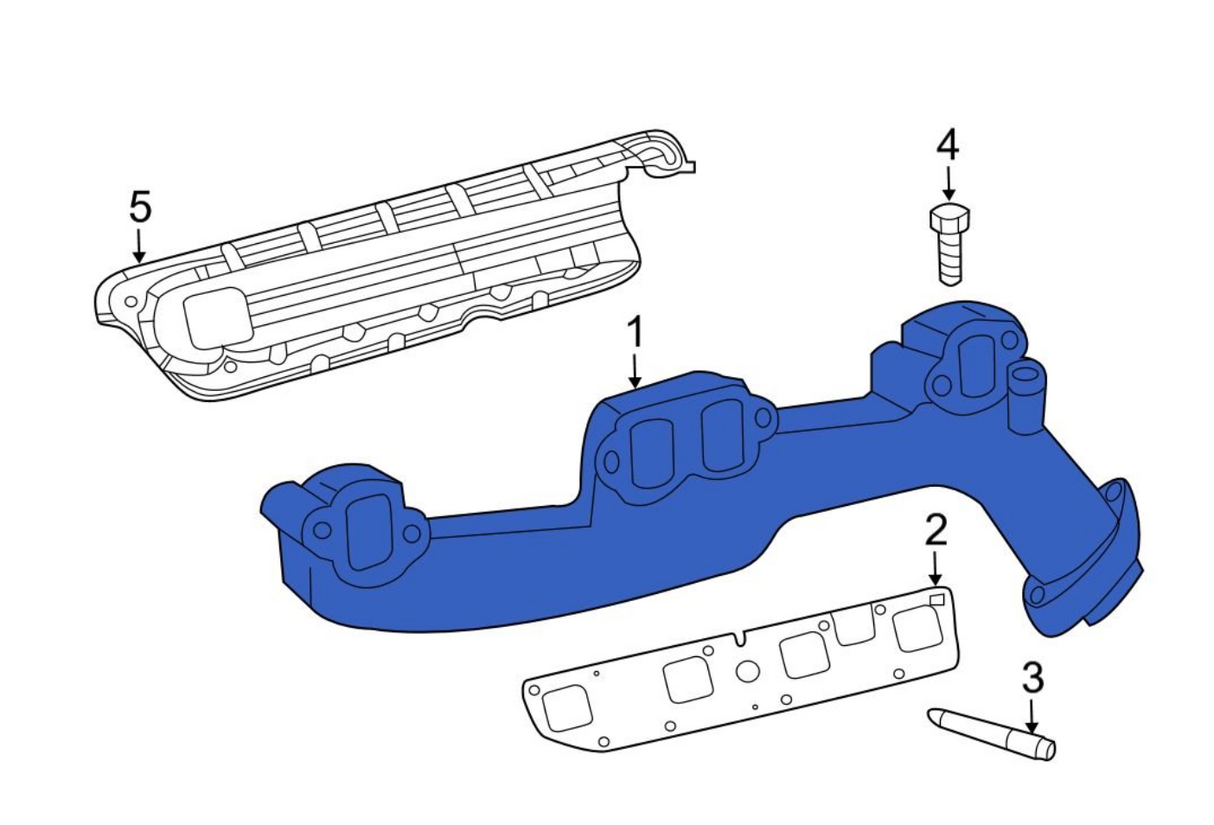 Mopar® #53013849AF (20-23) 300/Challenger/Charger 5.7L Driver Side Exhaust Manifold