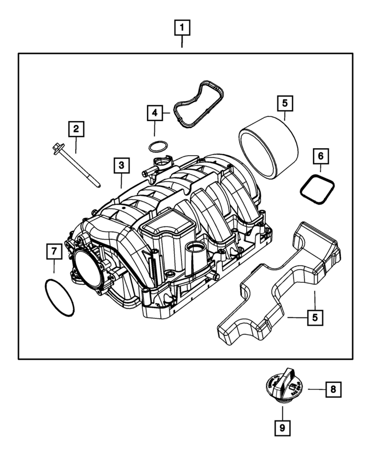 Mopar® #68189105AC (09+) GEN III HEMI 5.7L OEM Intake Manifold Assembly
