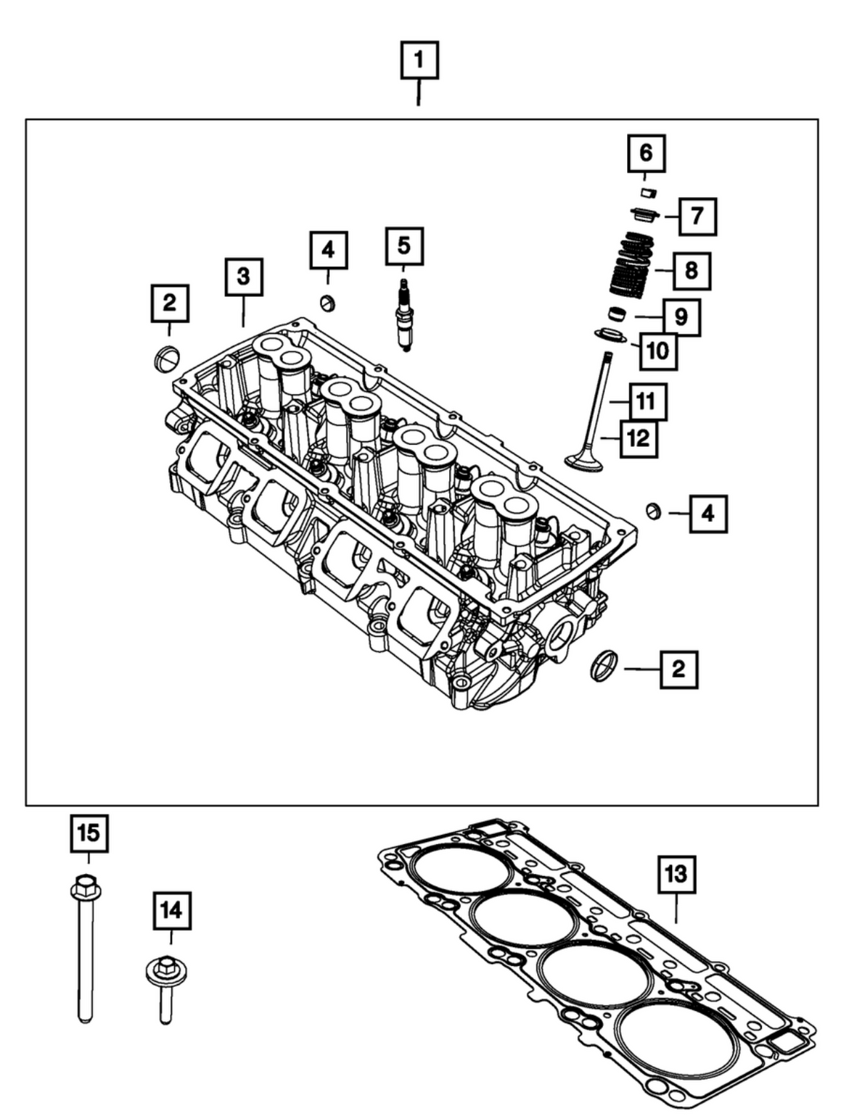 Mopar® #68225718AF (15+) SRT Hellcat/TRX/Trackhawk 6.2L Passenger Side Engine Cylinder Head