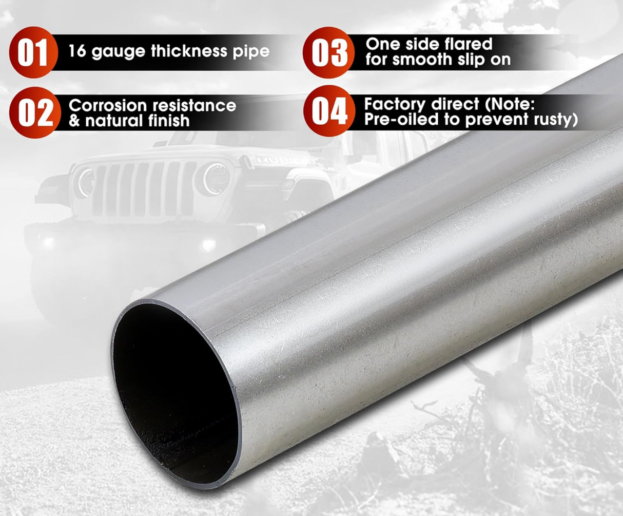 Kingman Speed® Universal 201SS 16 Gauge Mandrel Bend Exhaust Builder Kit (16-Piece)