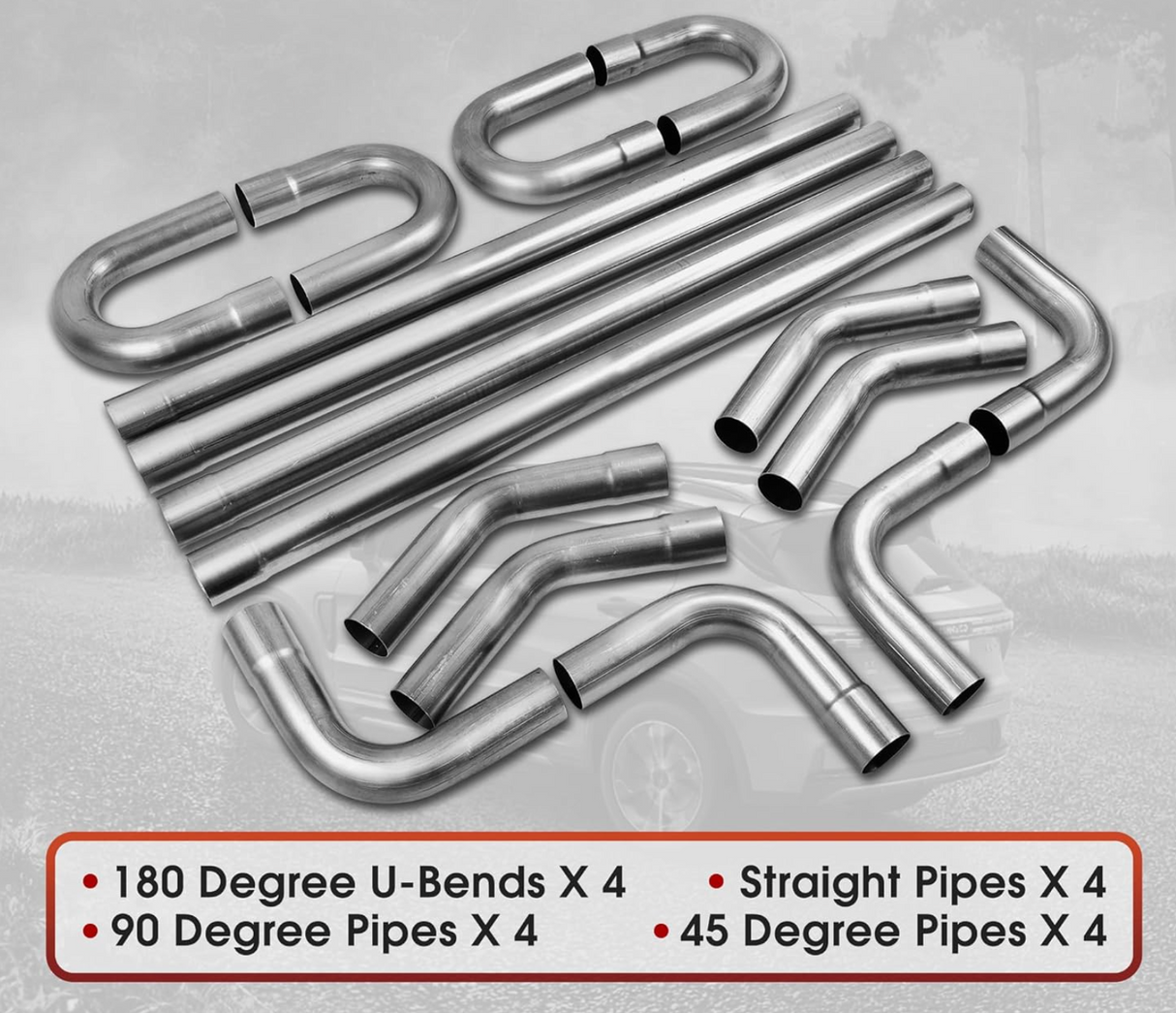 Kingman Speed® Universal 201SS 16 Gauge Mandrel Bend Exhaust Builder Kit (16-Piece)
