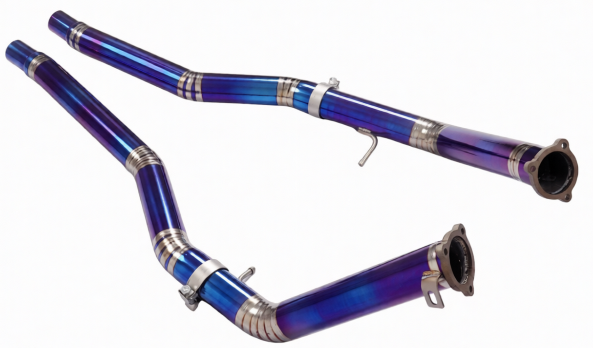 17-25 Audi S4/S5 B9 3.0L 3" Titanium Catless Exhaust Mid-Pipes