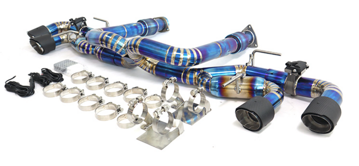 Kingman Speed® Chevrolet Corvette C8 6.2L Blue Titanium Cat-Back Exhaust with Quad 4" OD Tips