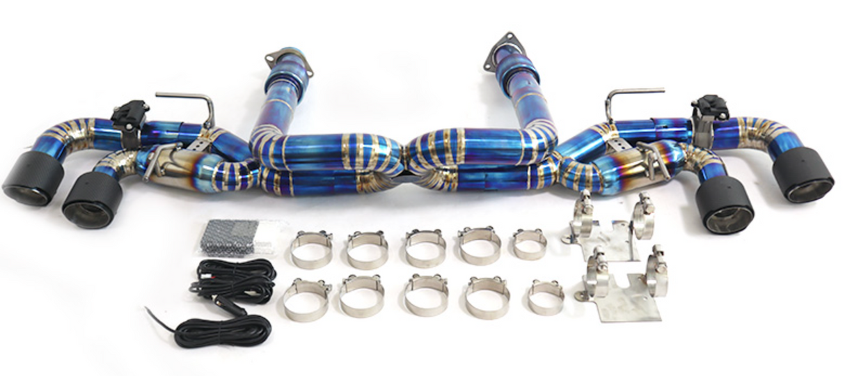 Kingman Speed® Chevrolet Corvette C8 6.2L Blue Titanium Cat-Back Exhaust with Quad 4" OD Tips