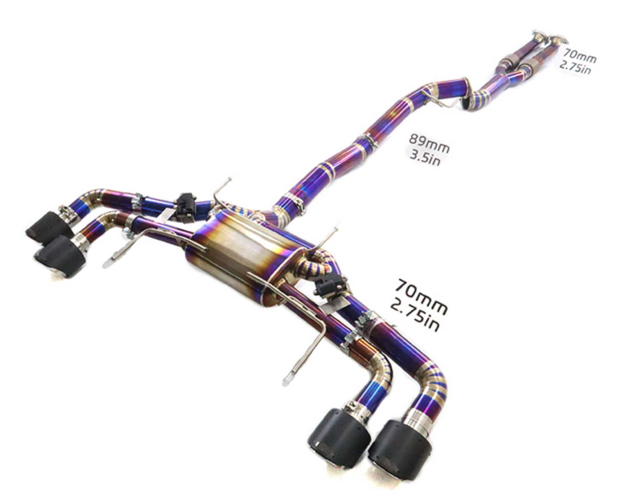 09-24 Nissan GT-R R35 VR38DETT Purple Titanium Cat Back Exhaust