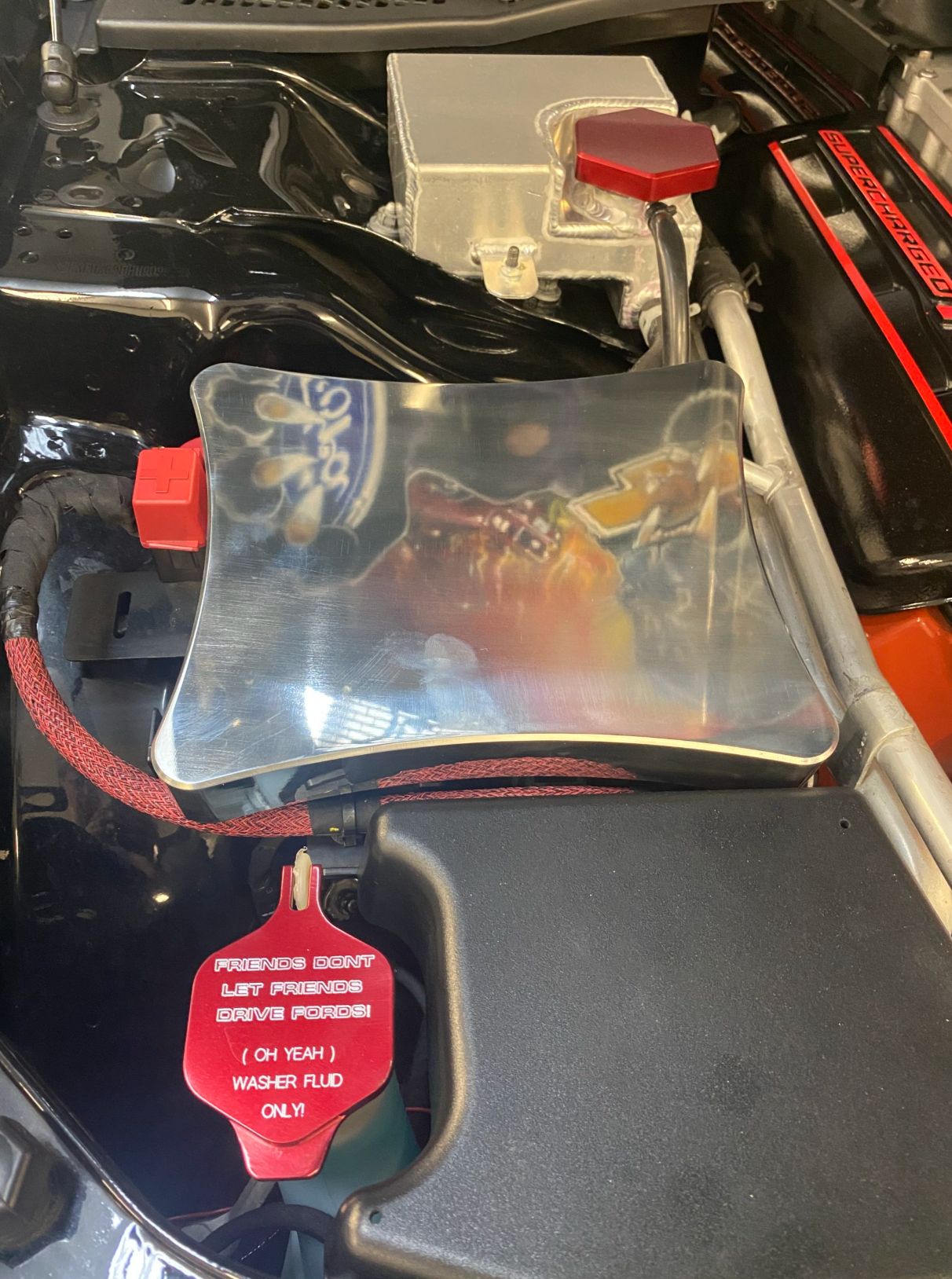 TBA Machine SRT Hellcat/Demon Blue Anodized Billet Fuse Box Cover