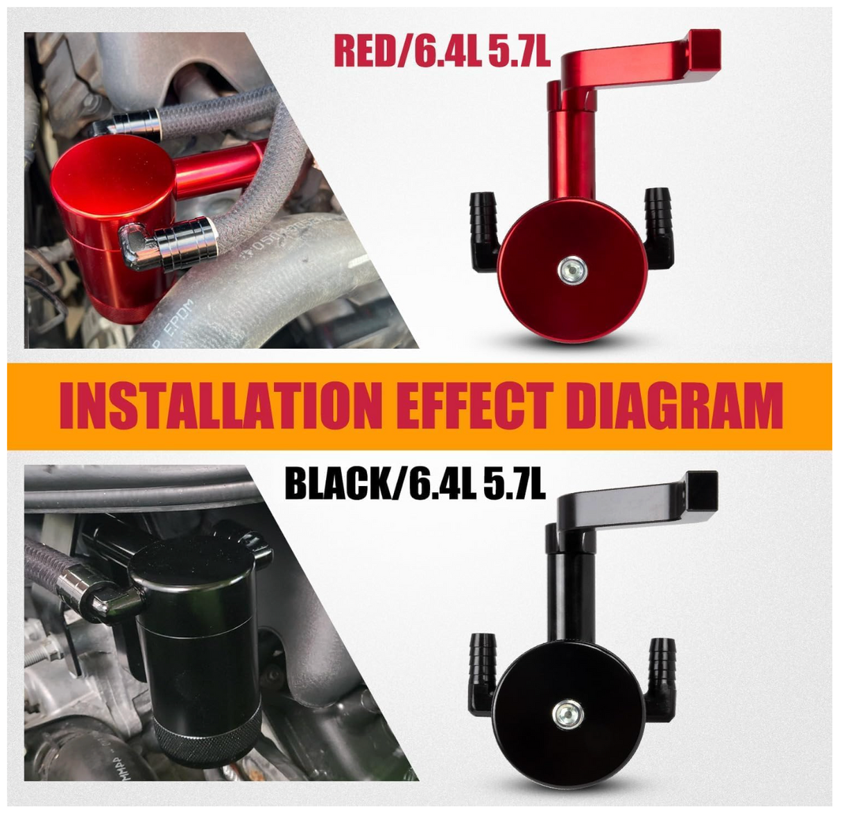 Kingman Speed® (11-23) Mopar 5.7L/6.4L Billet Oil Catch Can Kit with Z-Bracket