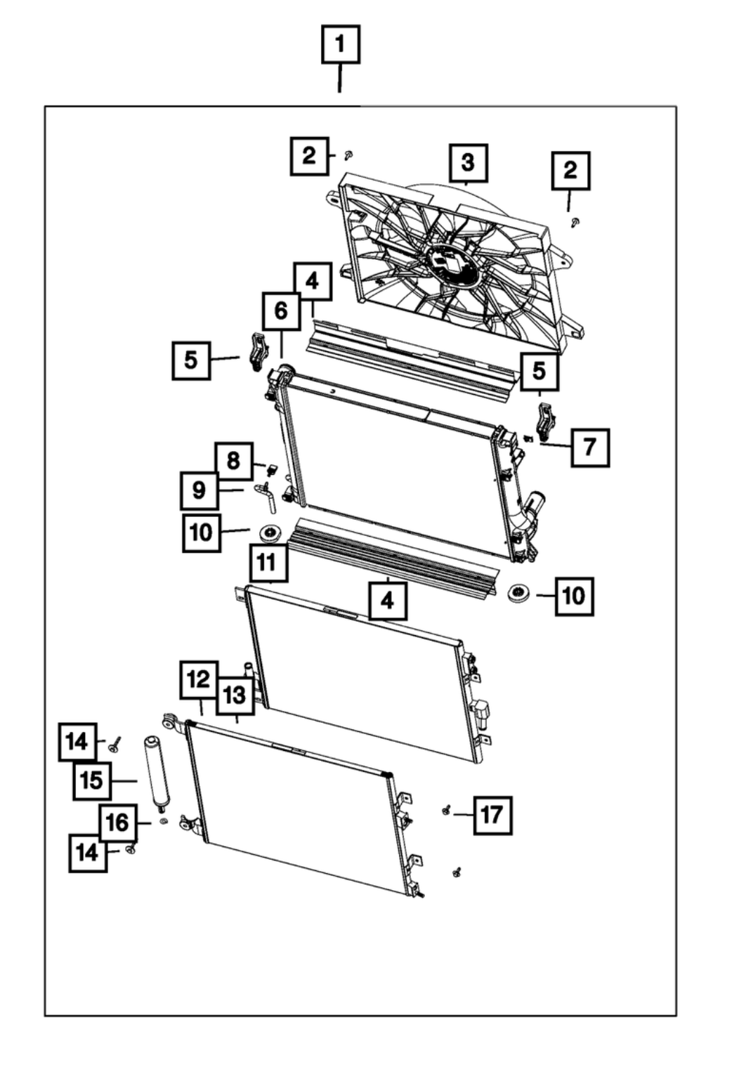 MOPAR® 300/Challenger/Charger HEMI OEM Heavy-Duty Plastic Radiator with Aluminum Core