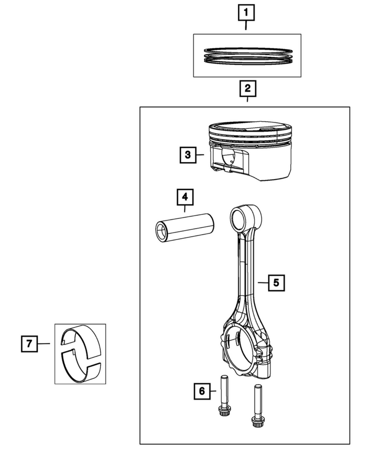 MOPAR 68230024AC GEN III HEMI 6.4L Engine Cylinder Piston & Connecting Rod Assembly