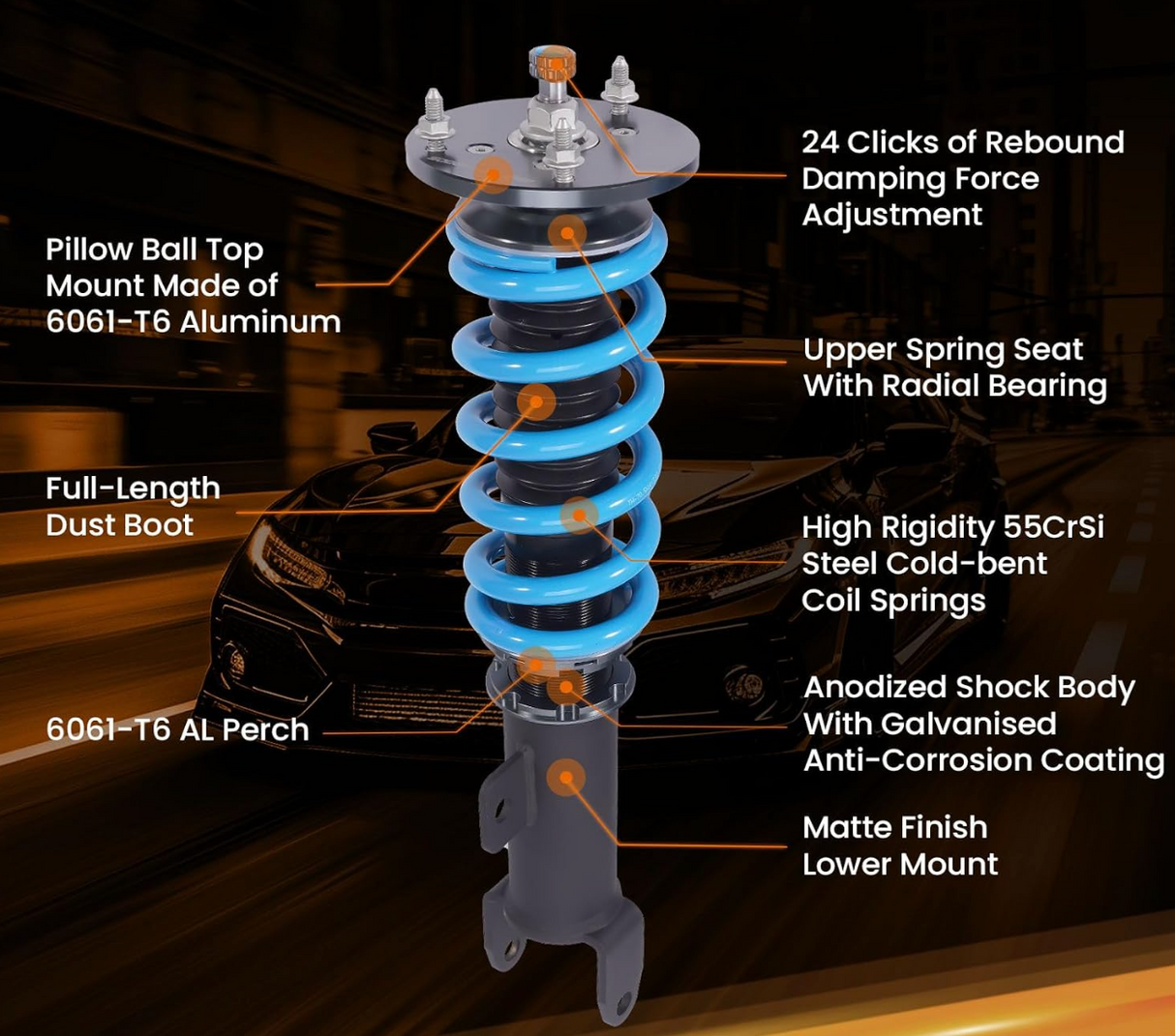 11-23 300/Challenger/Charger RWD Blue HEMI Adjustable Coilover Kit