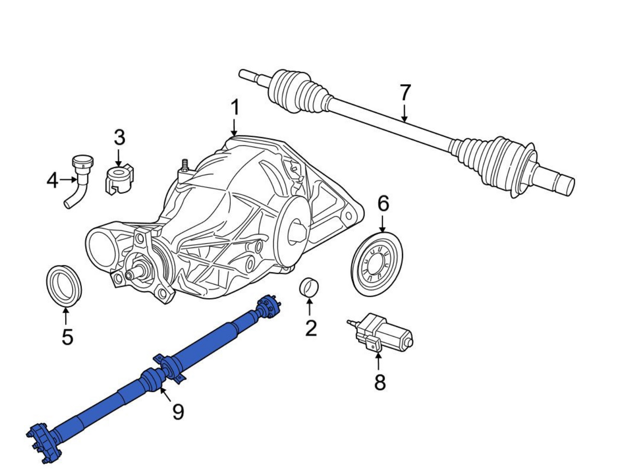 MOPAR® Dodge Durango SRT Hellcat 4WD OEM Steel Rear Driveshaft Assembly