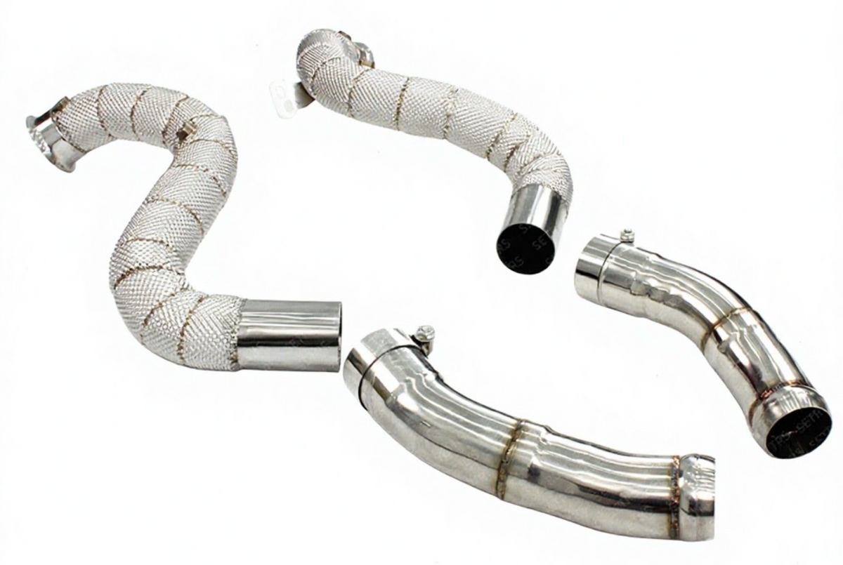Mercedes-Benz C63 AMG M177 4.0L W205 Catless Exhaust Down Pipes