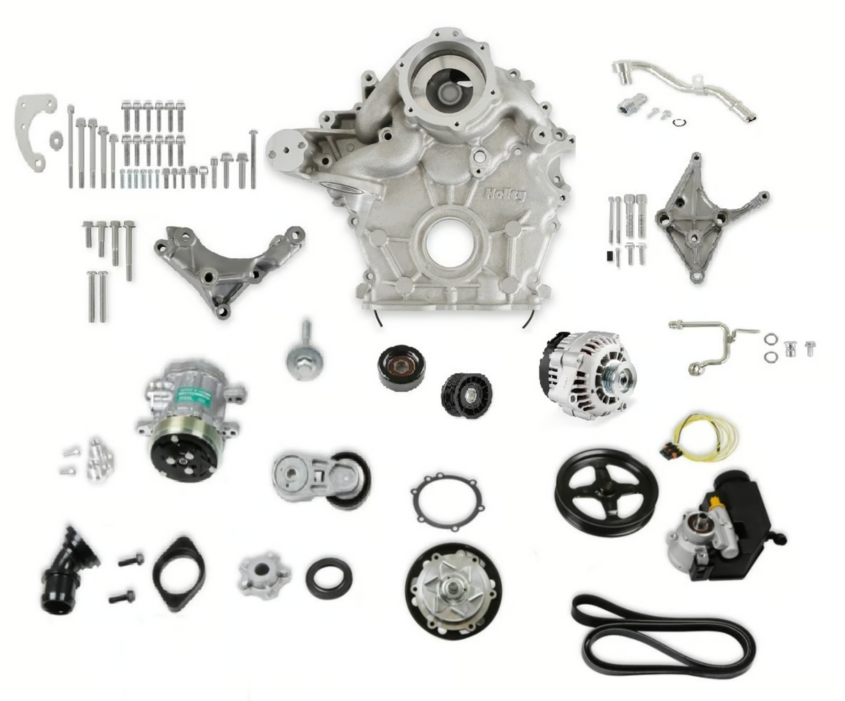 Holley® #20-310 Ford Godzilla 7.3L High-Mount Black Drive Kit with OE Oiling System